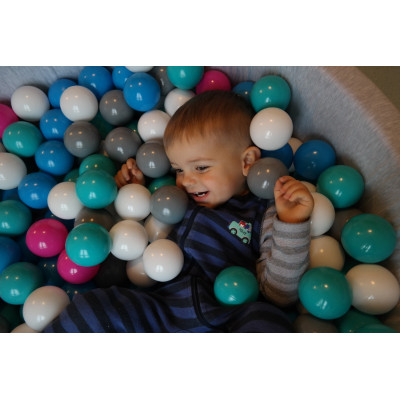 Piscina rotonda grigia per bambini con 150 palline colorate Piscina rotonda grigia per bambini con 150 palline colorate